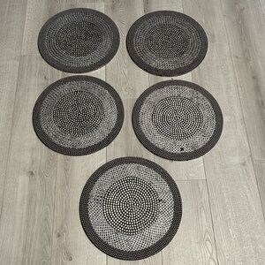 Set of 5 Kim Seybert Metal Grommets Structured Place Mats